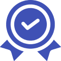 Blue checkmark badge icon